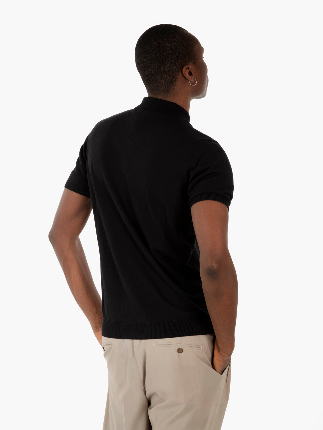 Polo classica in filo nera
