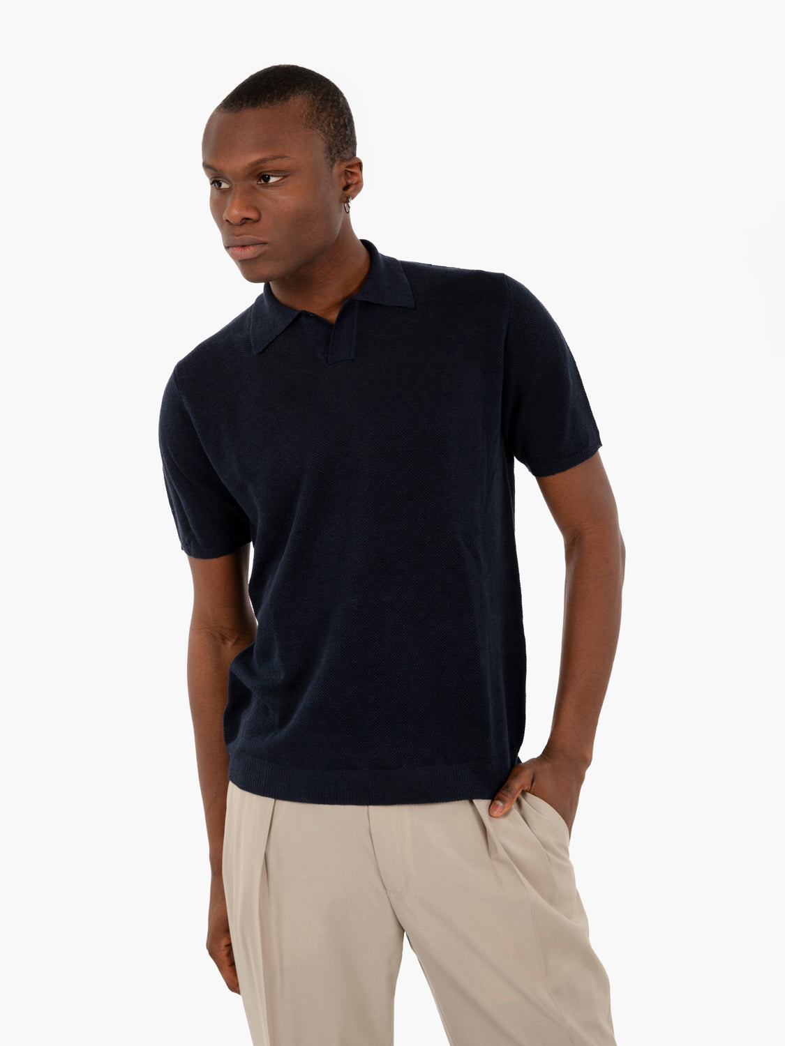 Polo punto piquet navy