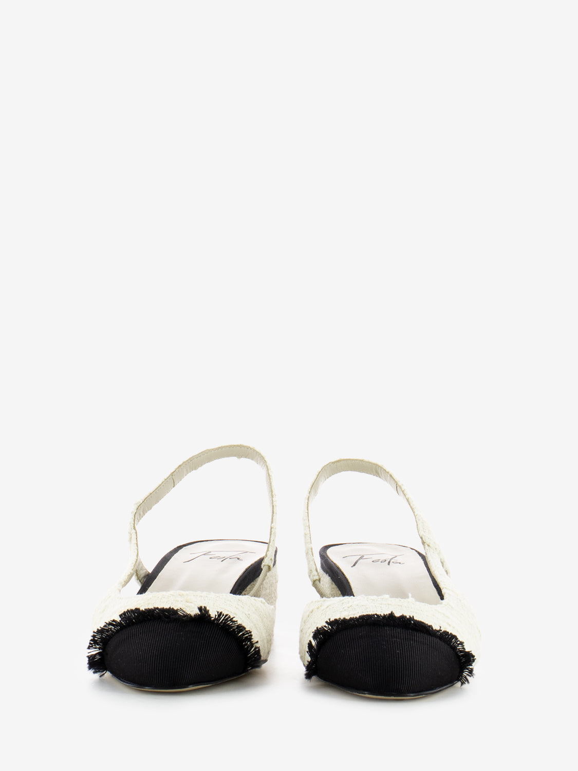 Slingback bicolore nero / bianco