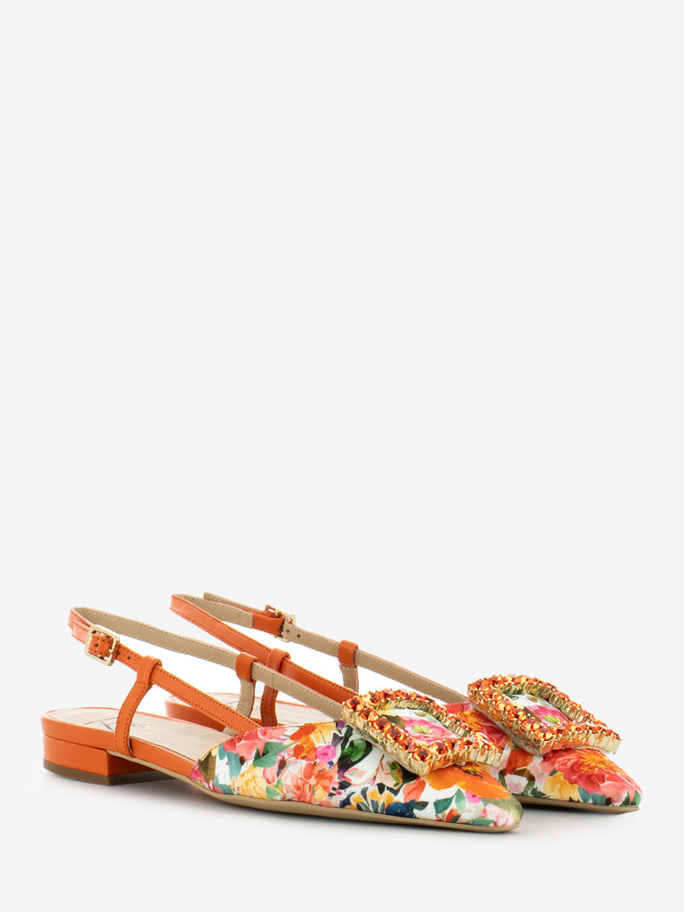 ROBERTO FESTA MILANO - Slingback Lavanda stampa a fiori