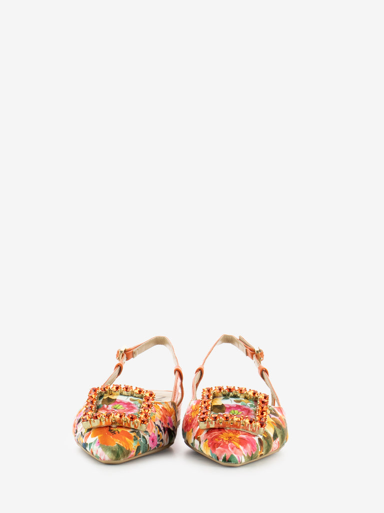 ROBERTO FESTA MILANO - Slingback Lavanda stampa a fiori