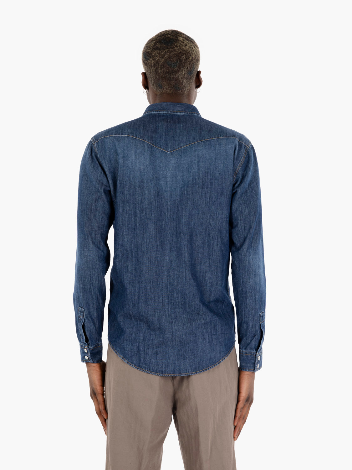 Camicia texana Bruce in denim medio