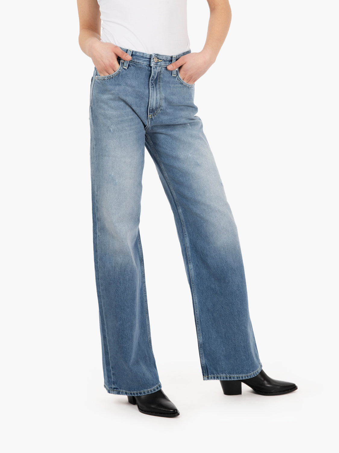 Jeans Lawrence wide vita bassa azzurro