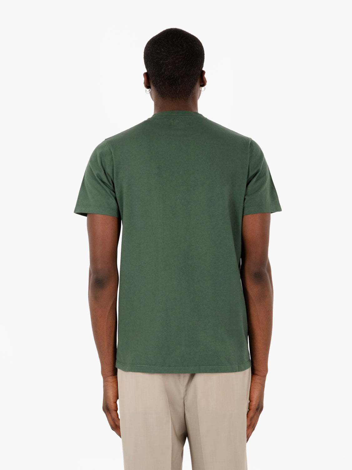 T-shirt con taschino e logo university green