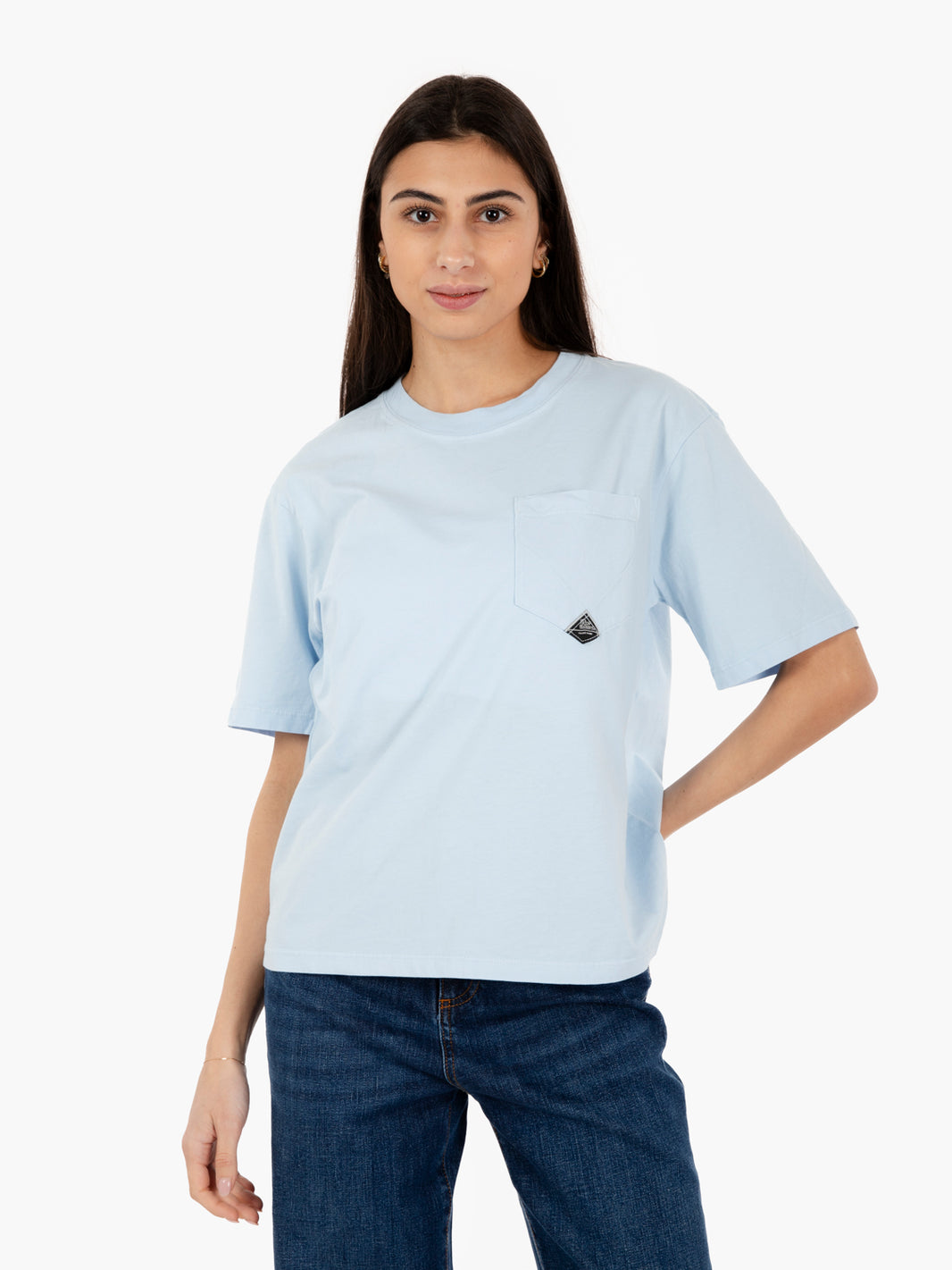 T-shirt W con taschino e logo summer song blue