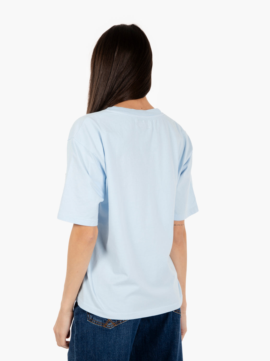 T-shirt W con taschino e logo summer song blue