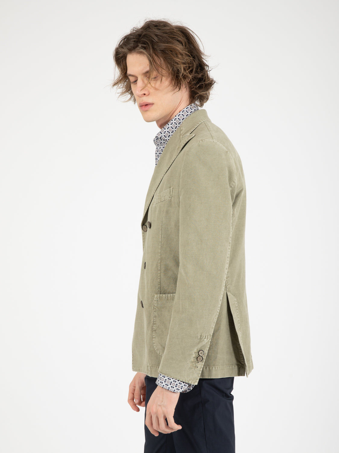 Green double breasted blazer