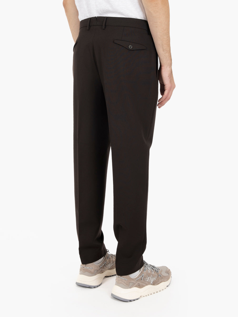 Dark brown carrot-fit trousers