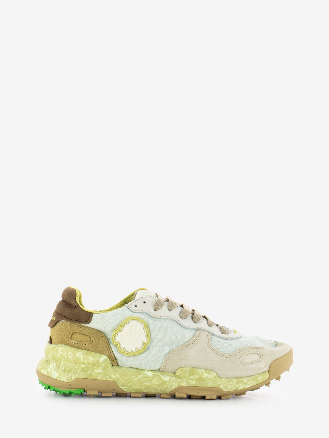 Sneakers Chacrona in lino cloudy green