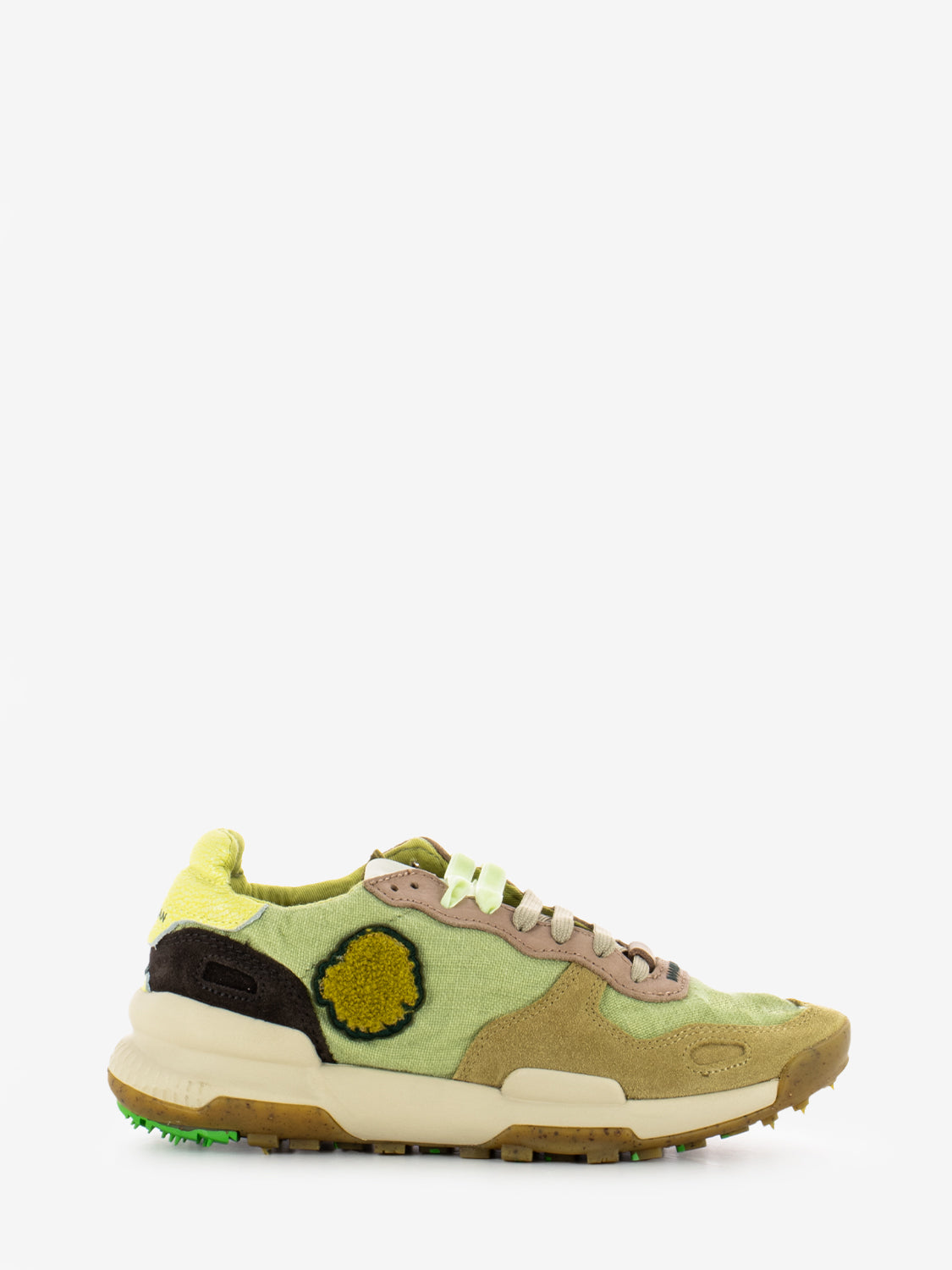 Sneakers Chacrona in lino verde lichene