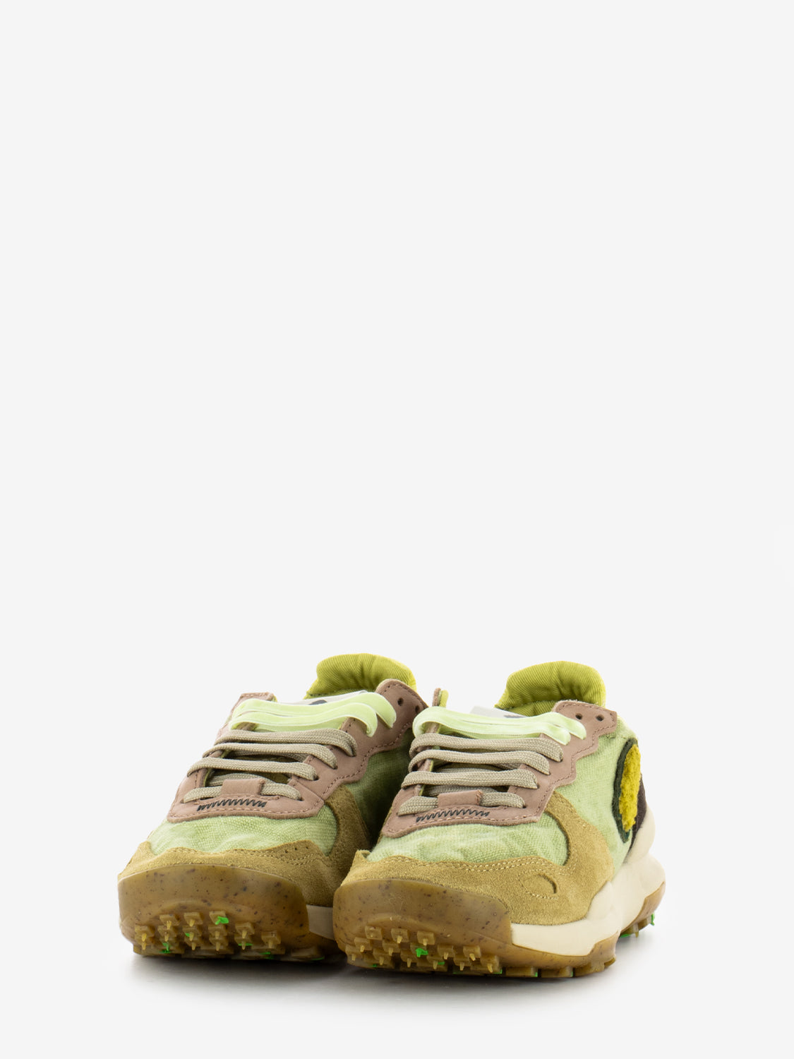 Sneakers Chacrona in lino verde lichene