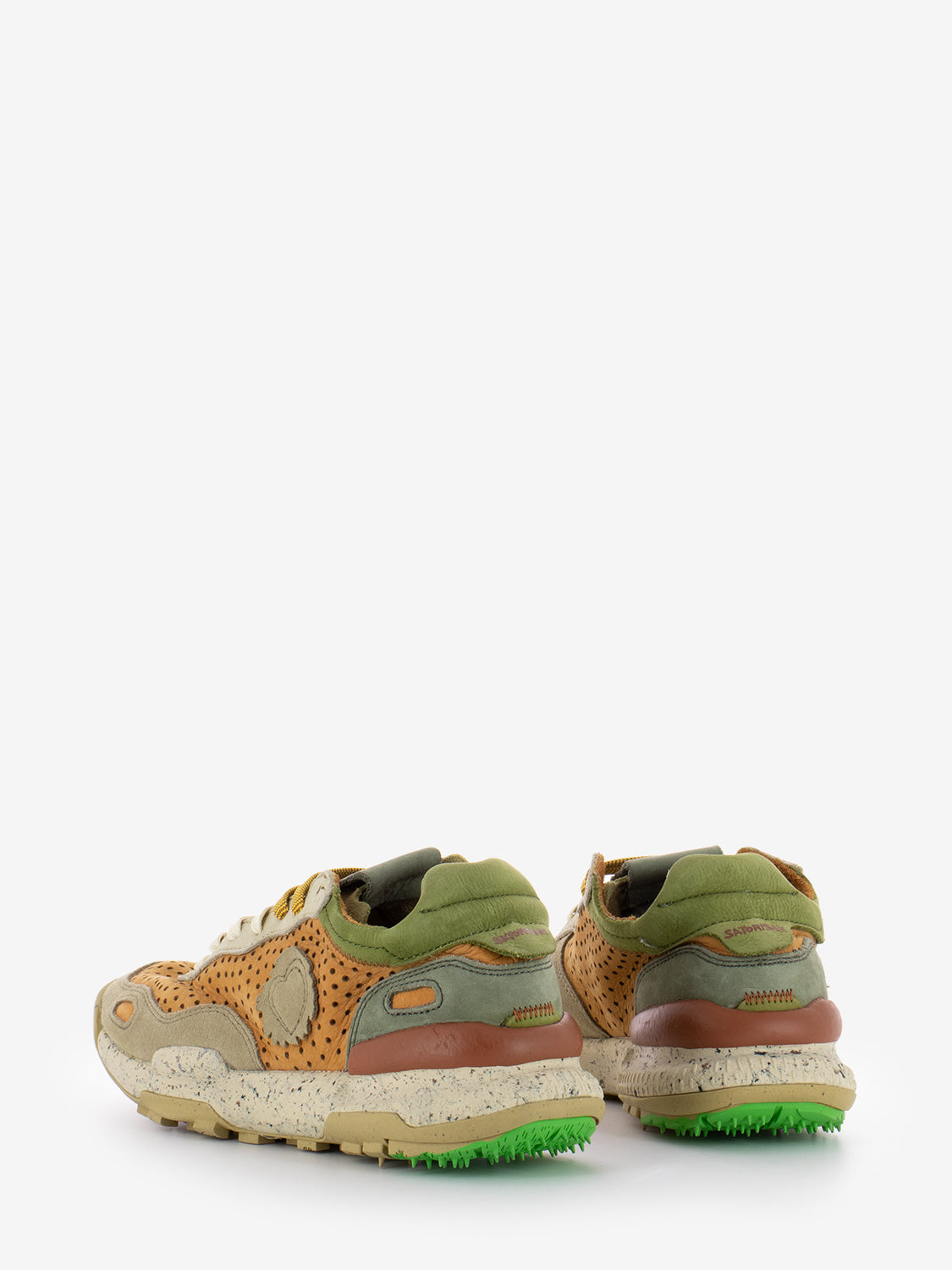 Sneakers Chacrona Laser Premium cuoio / verde