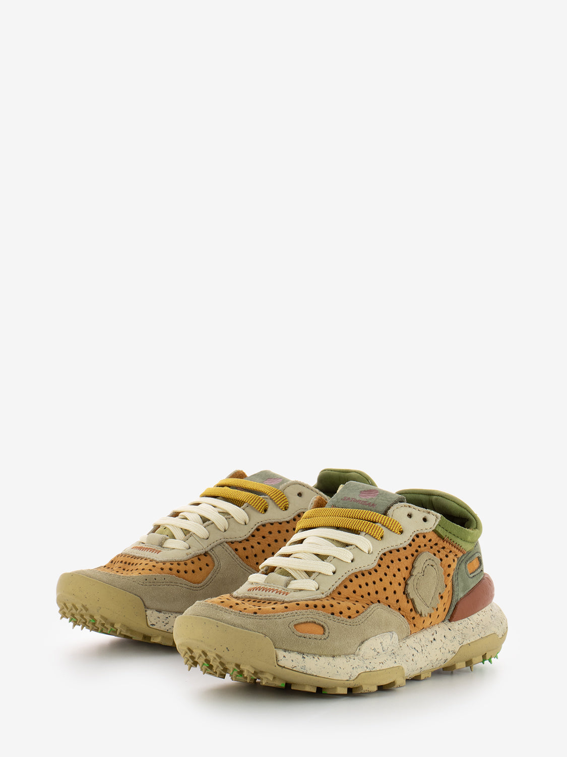 Sneakers Chacrona Laser Premium cuoio / verde