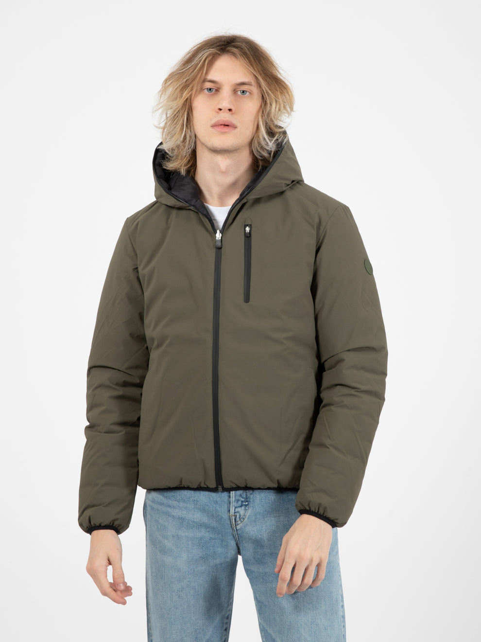 Ezra Jacket with Hood Double Face Military Green