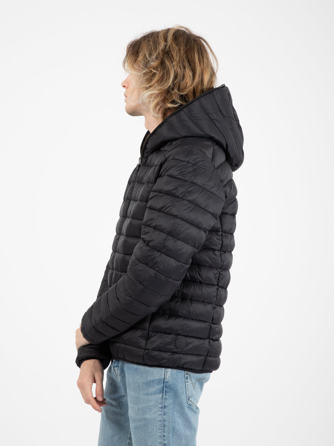 Giacca Ezra con cappuccio double face military green