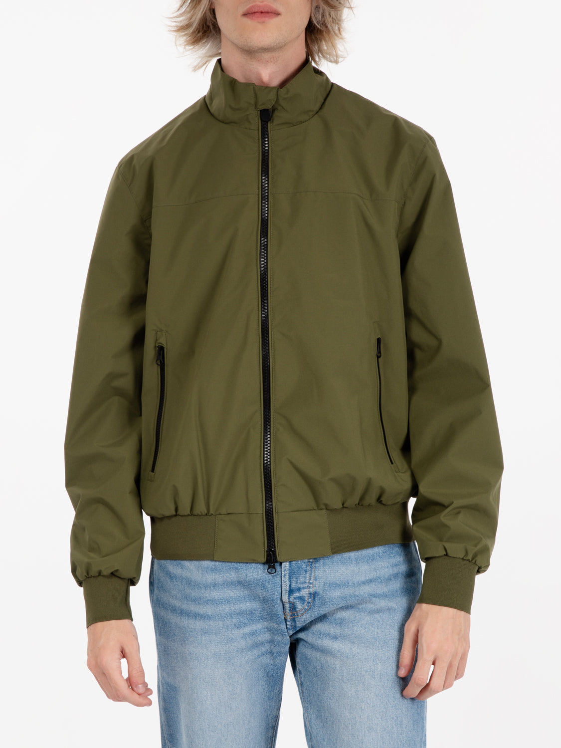 Giacca Finlay con zip dusty olive