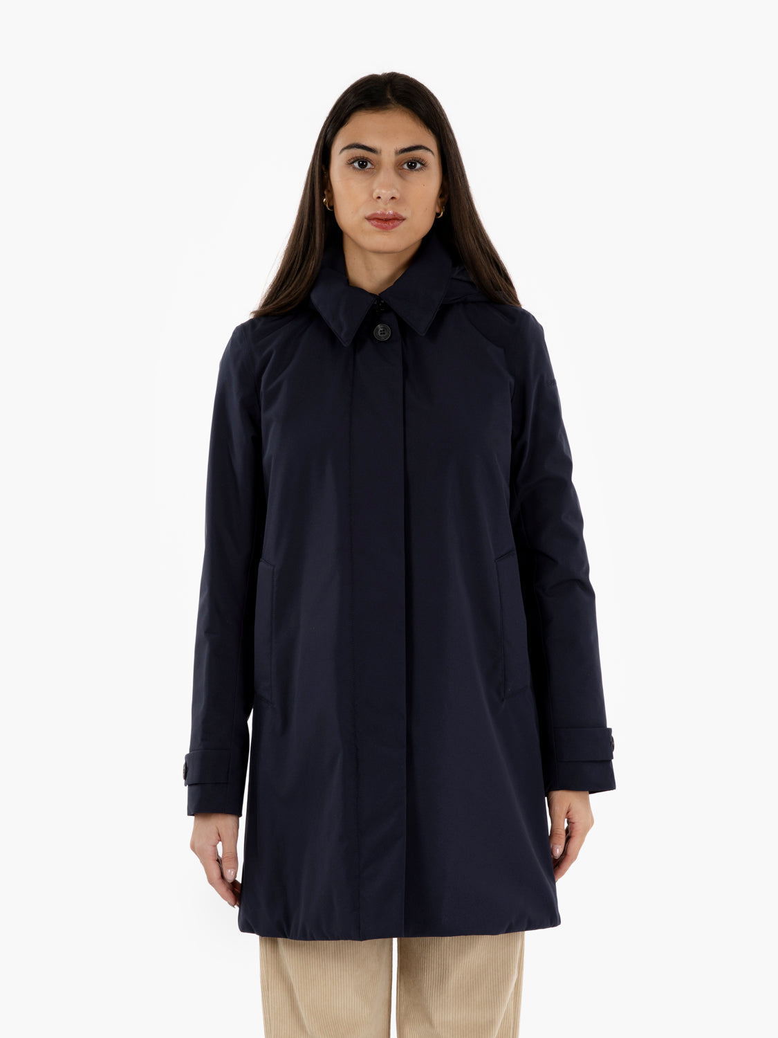 Hooded coat Embie blue / black