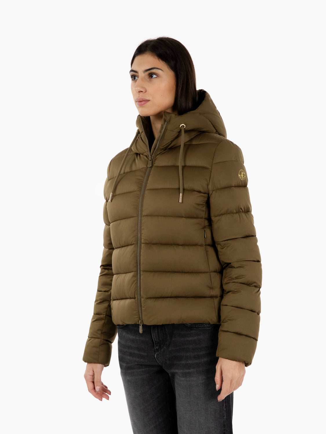 Hooded jacket Treat bark green