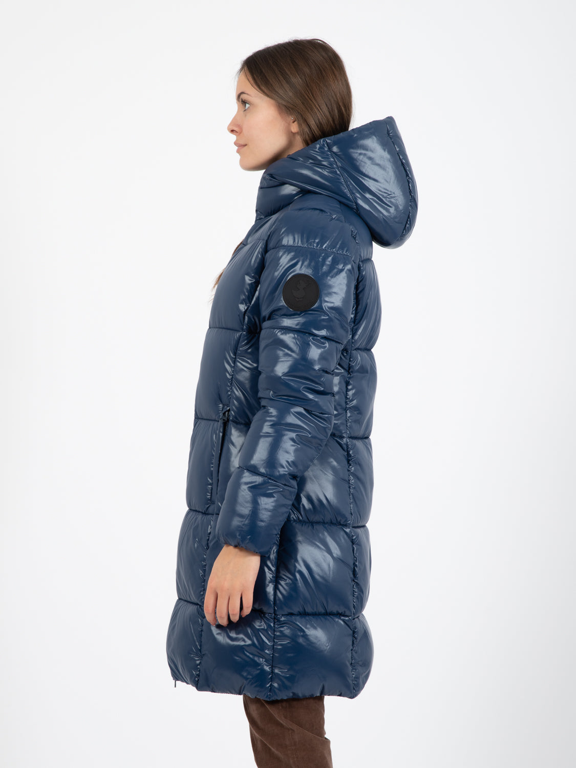 Luck17 Ines hooded ink blue long down jacket