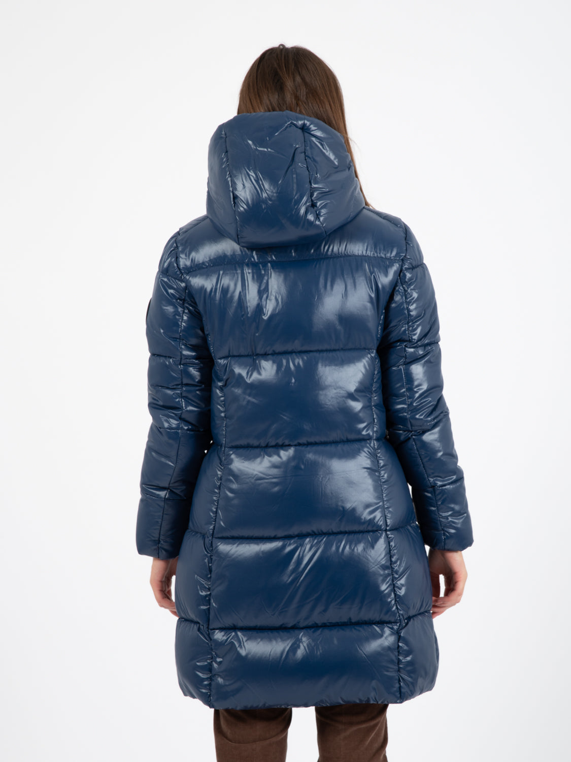 Luck17 Ines hooded ink blue long down jacket