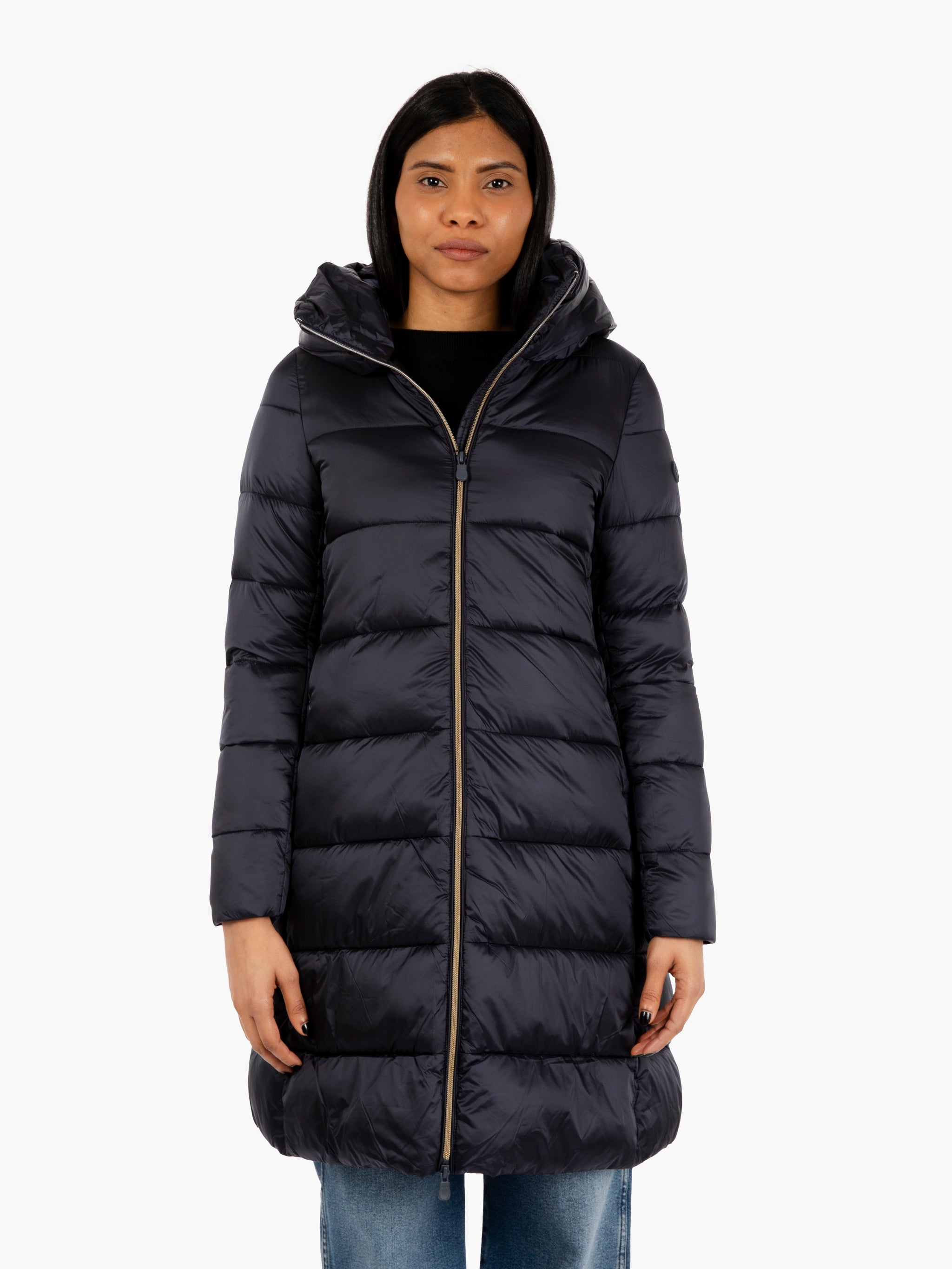 Lysa long down jacket hooded coat blue