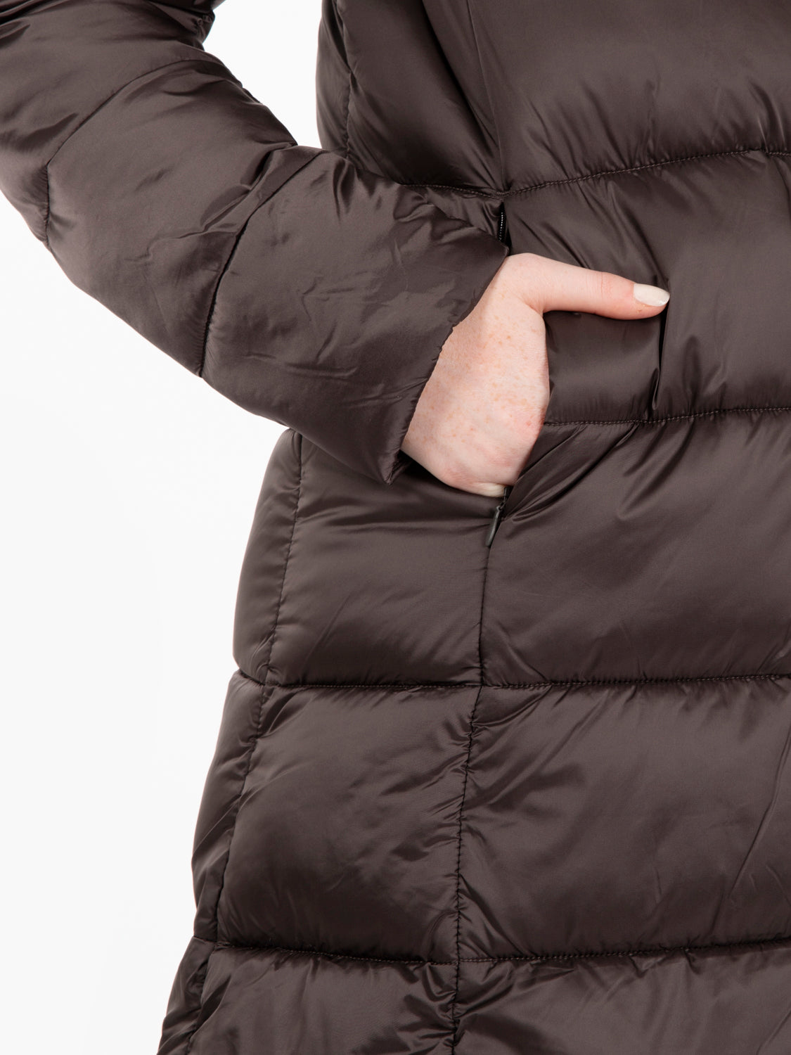 Piumino lungo Lysa hooded coat brown