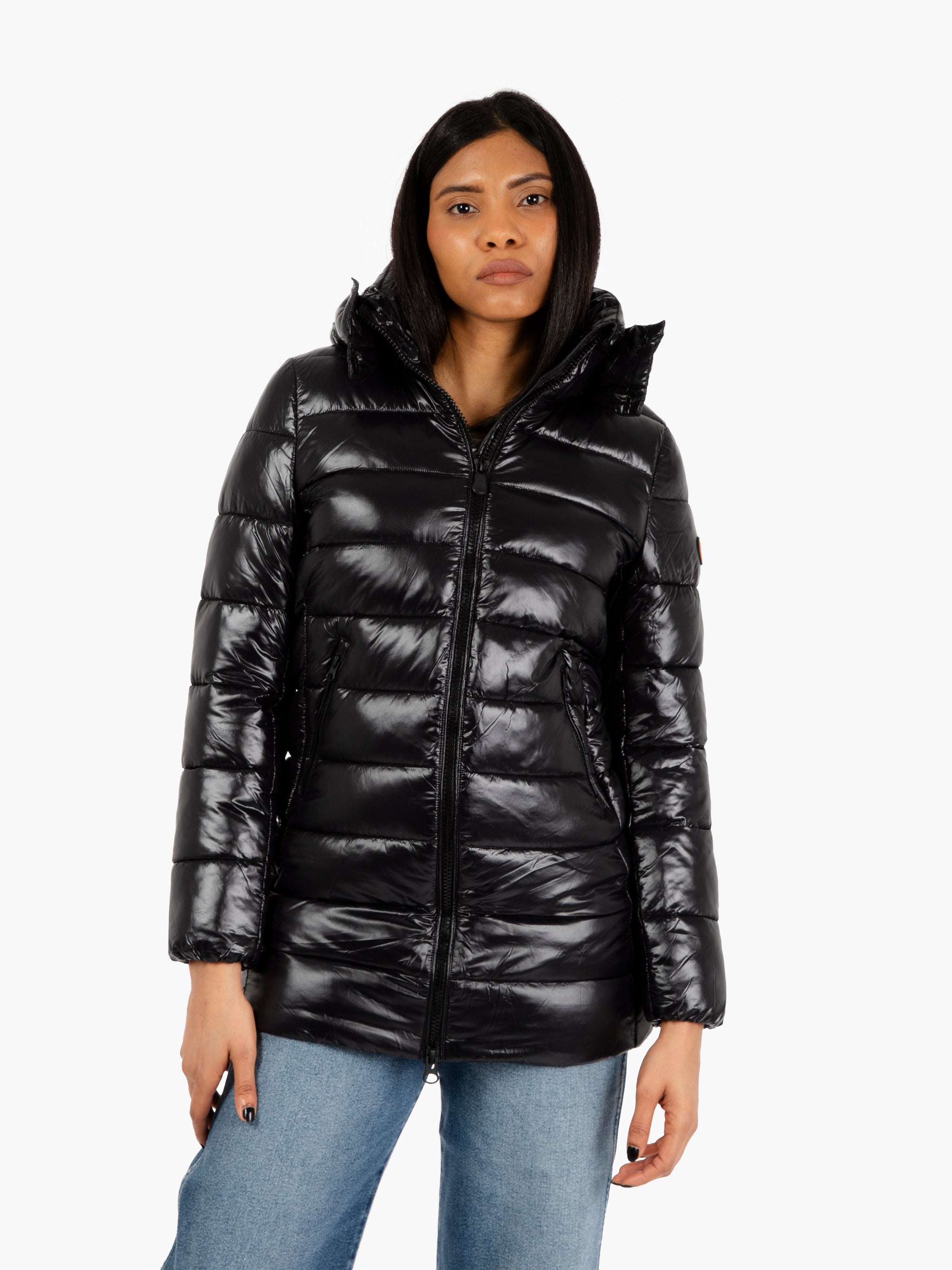 Piumino Marjorie hooded black