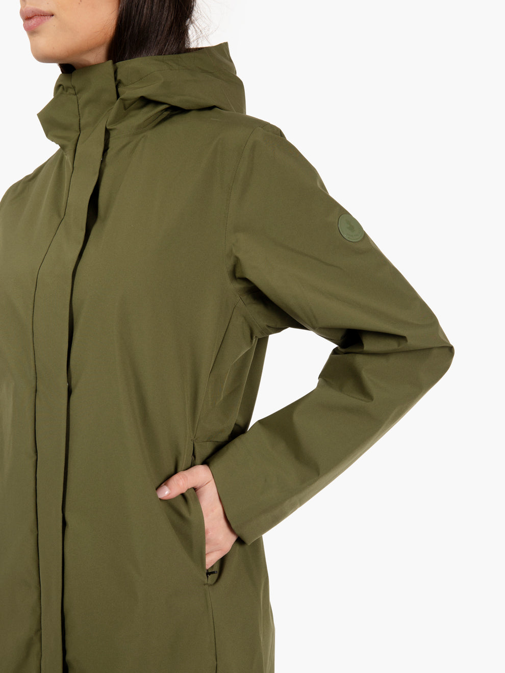 Maya hooded coat dusty olive