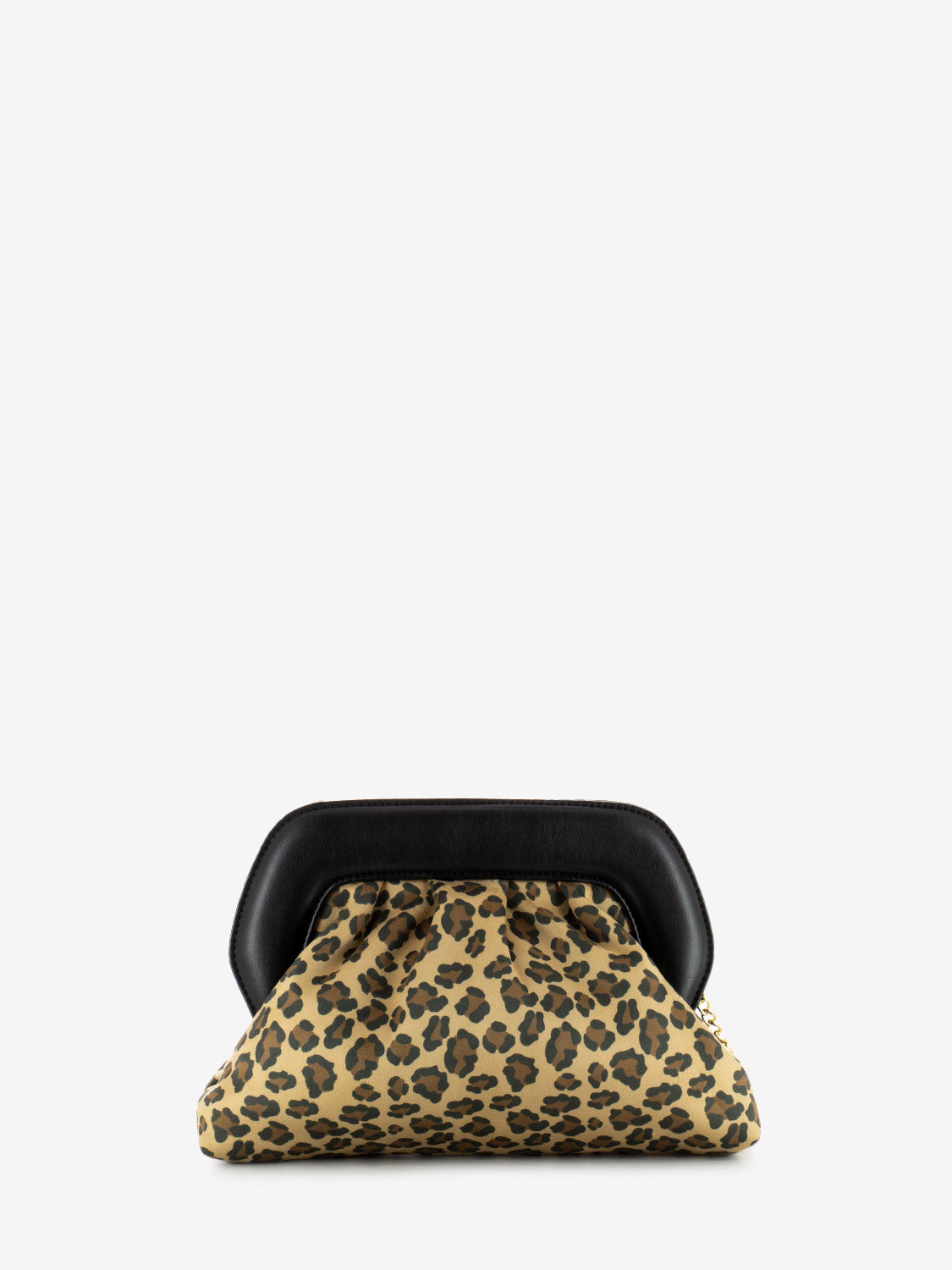 Leopard/Black Faux Leather Shoulder Bag