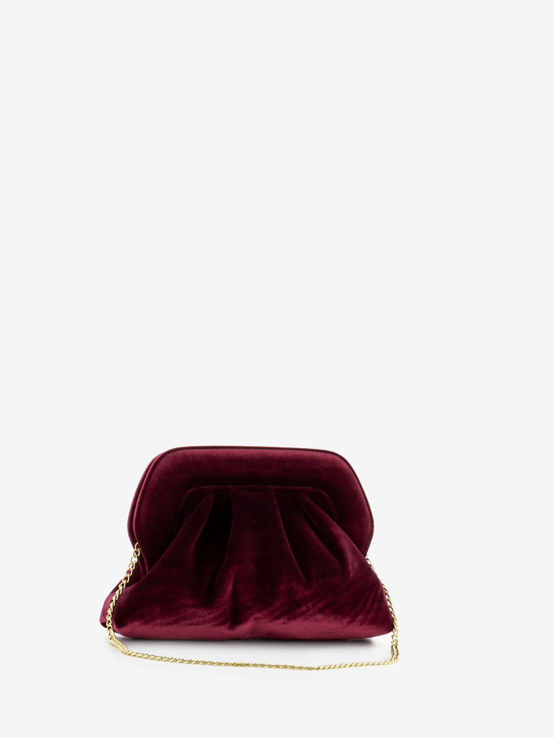 Burgundy velvet shoulder bag