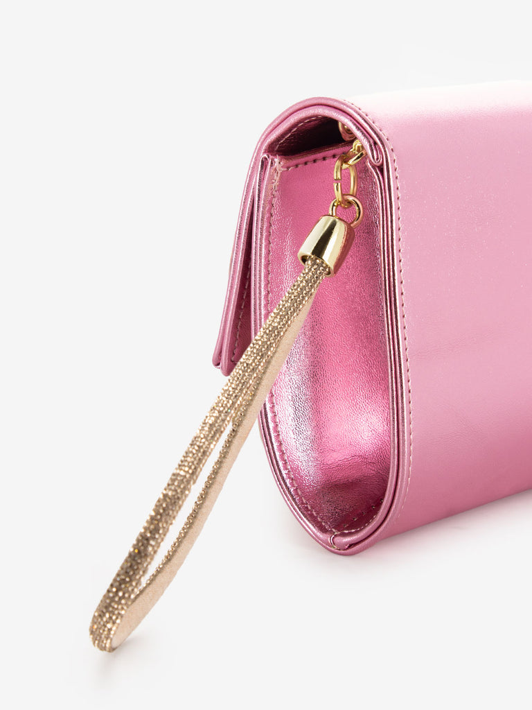 SCARLETT - Borsetta bracciale strass metal rosa