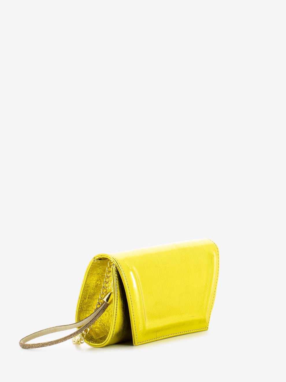 Yellow rhinestone bracelet clutch