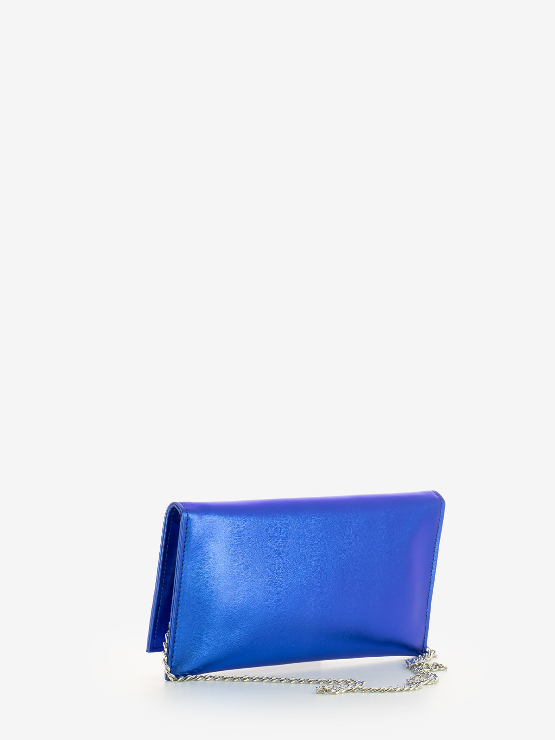 Clutch with blue metal chain