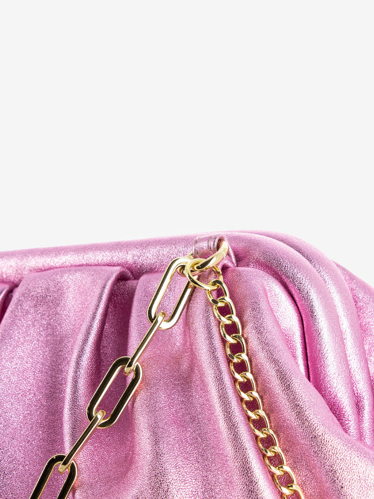 SCARLETT - Pochette con catena metal rosa