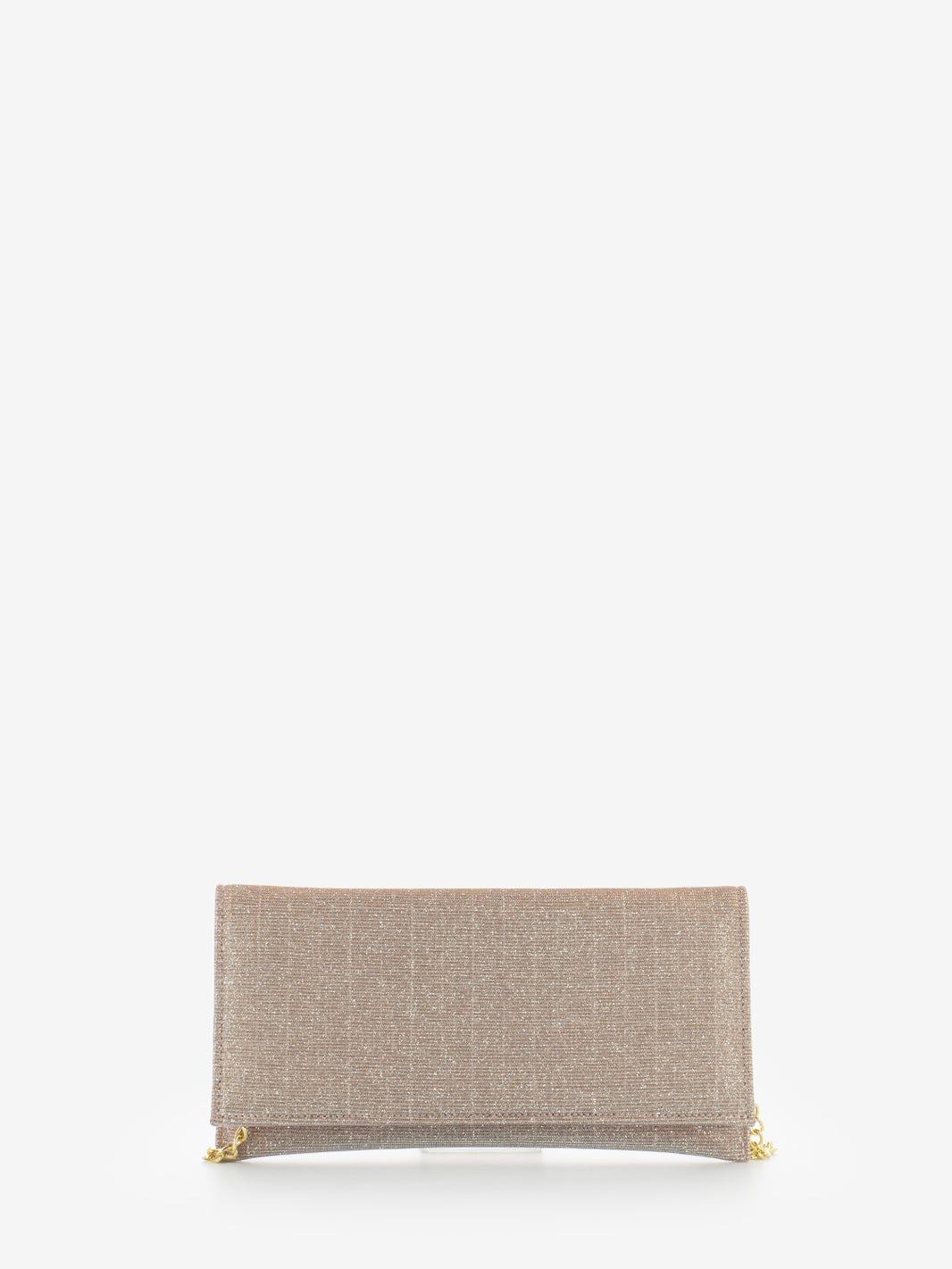 Powder glitter mesh clutch