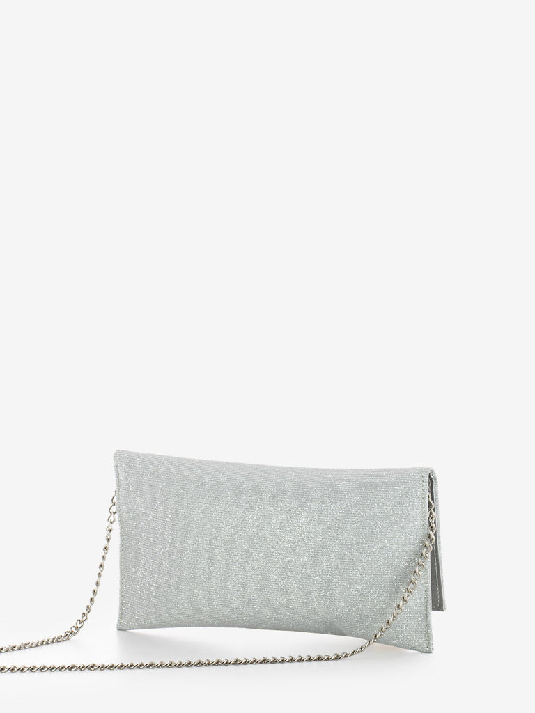 SCARLETT - Pochette in mesh glitter silver