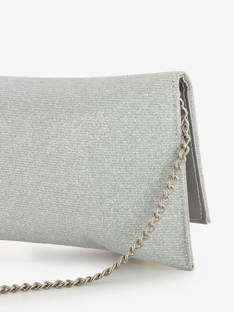 SCARLETT - Pochette in mesh glitter silver