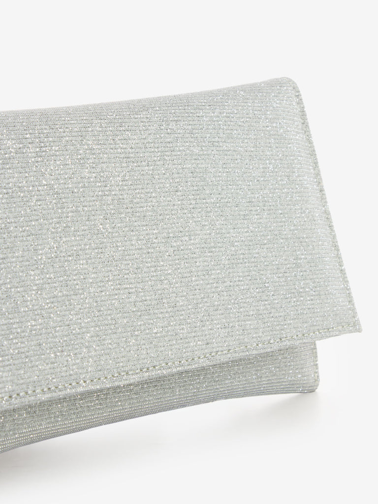 SCARLETT - Pochette in mesh glitter silver