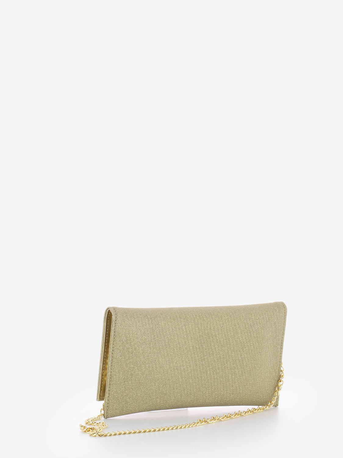 Platinum glitter mesh clutch