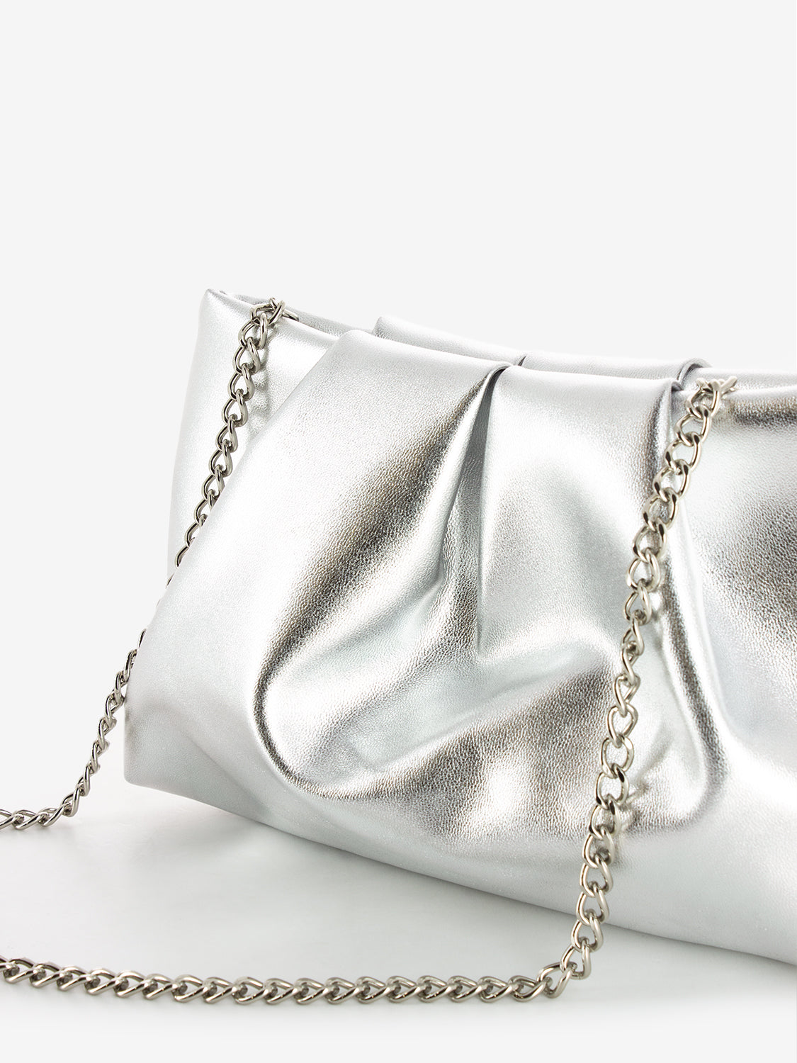 Silver metal clutch
