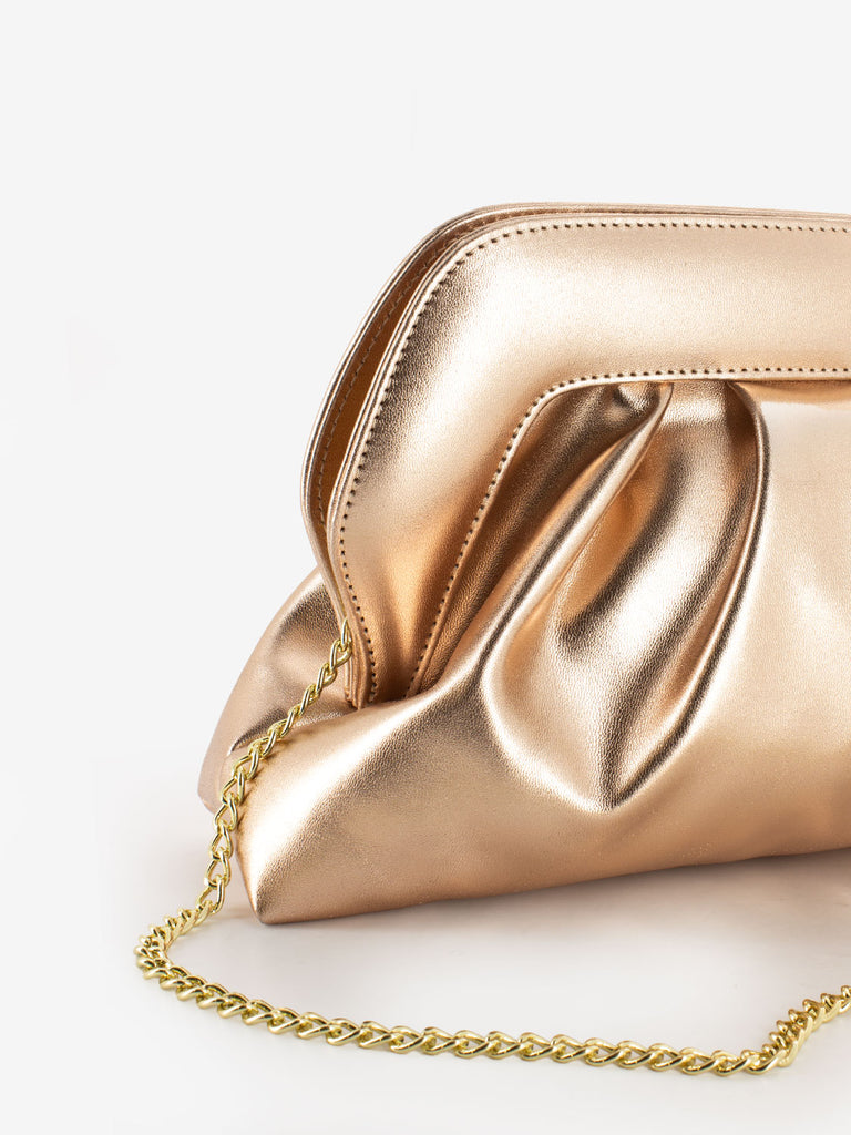 SCARLETT - Pochette metallizzata con tracolla rame