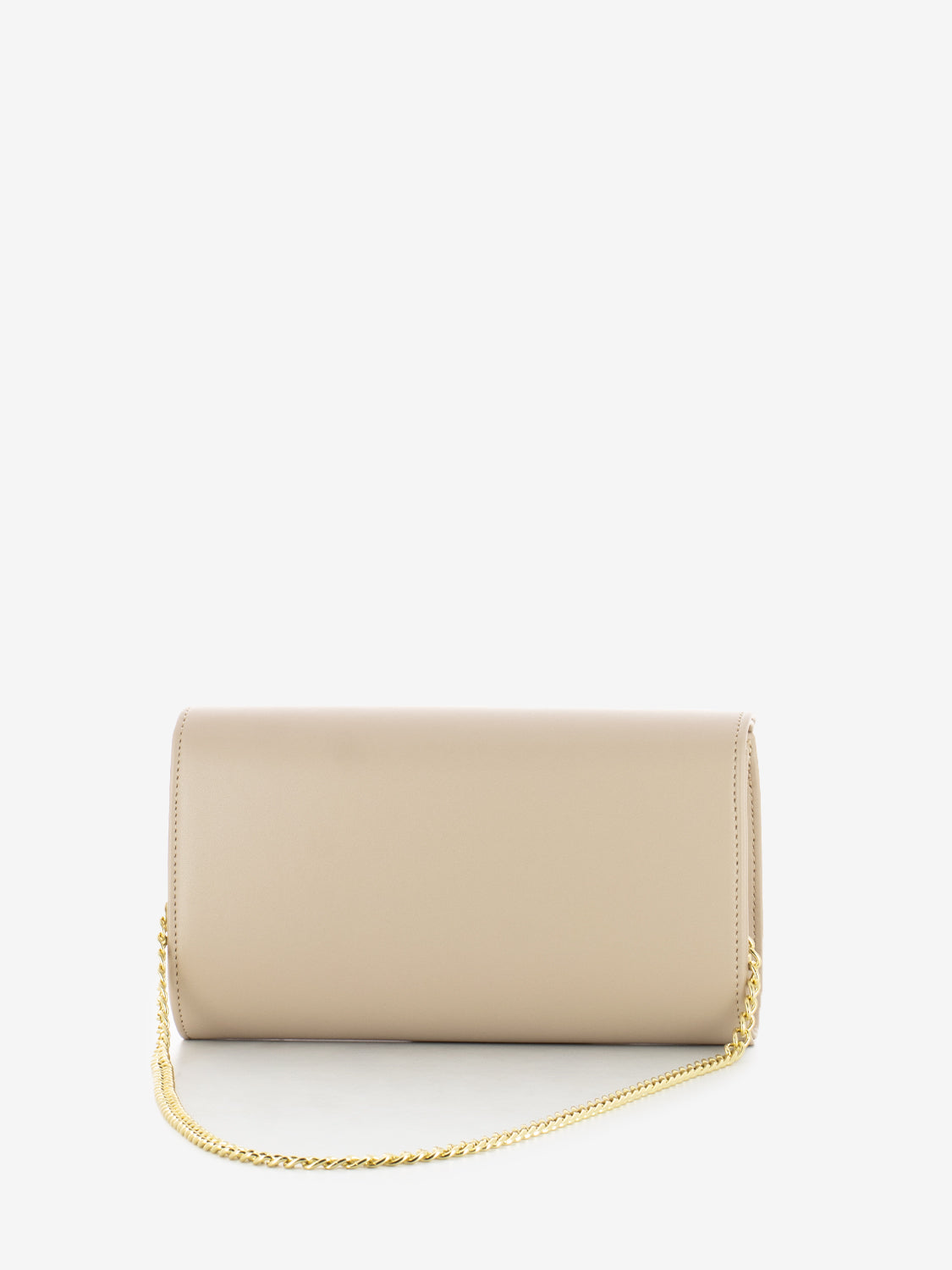 Pochette soft con fiocco strass beige