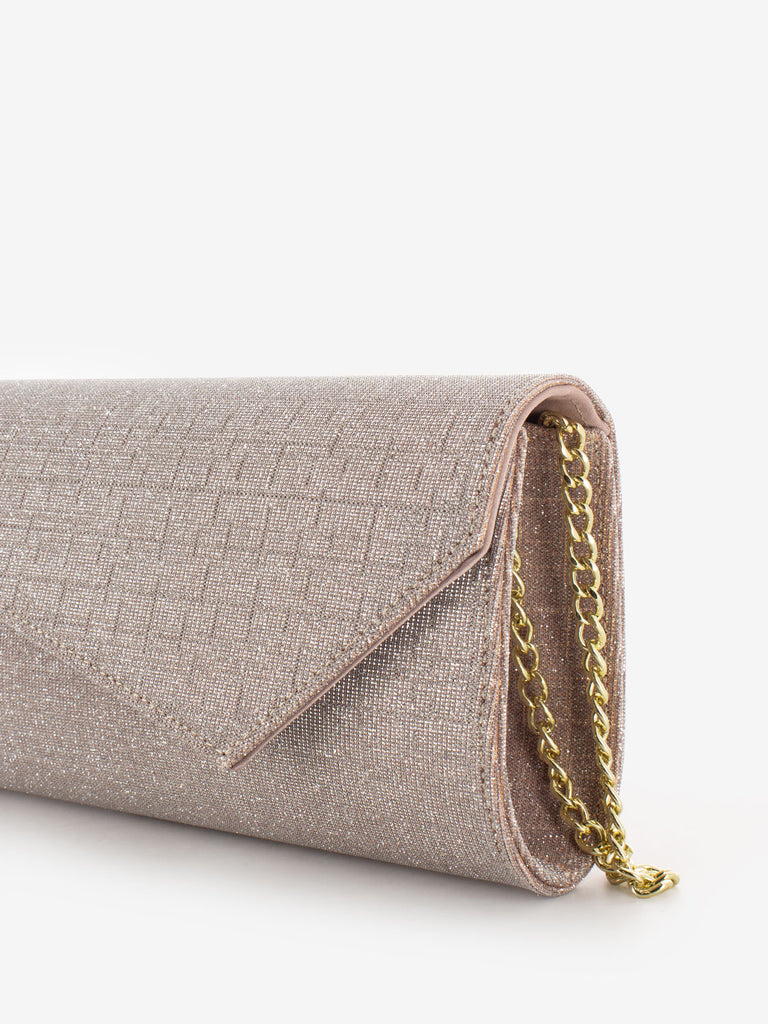 SCARLETT - Pochette tessuto night glitter cipria