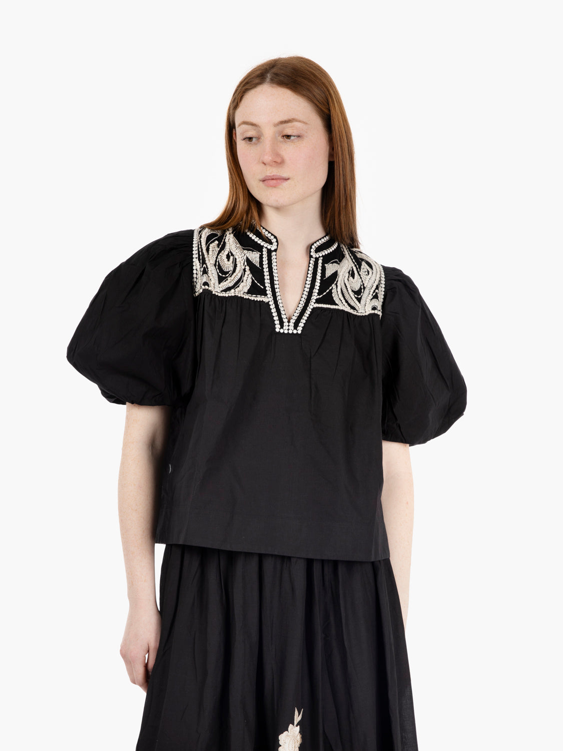 Camicia Sheila con maniche a palloncino nero