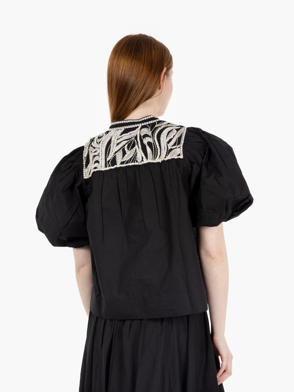Camicia Sheila con maniche a palloncino nero