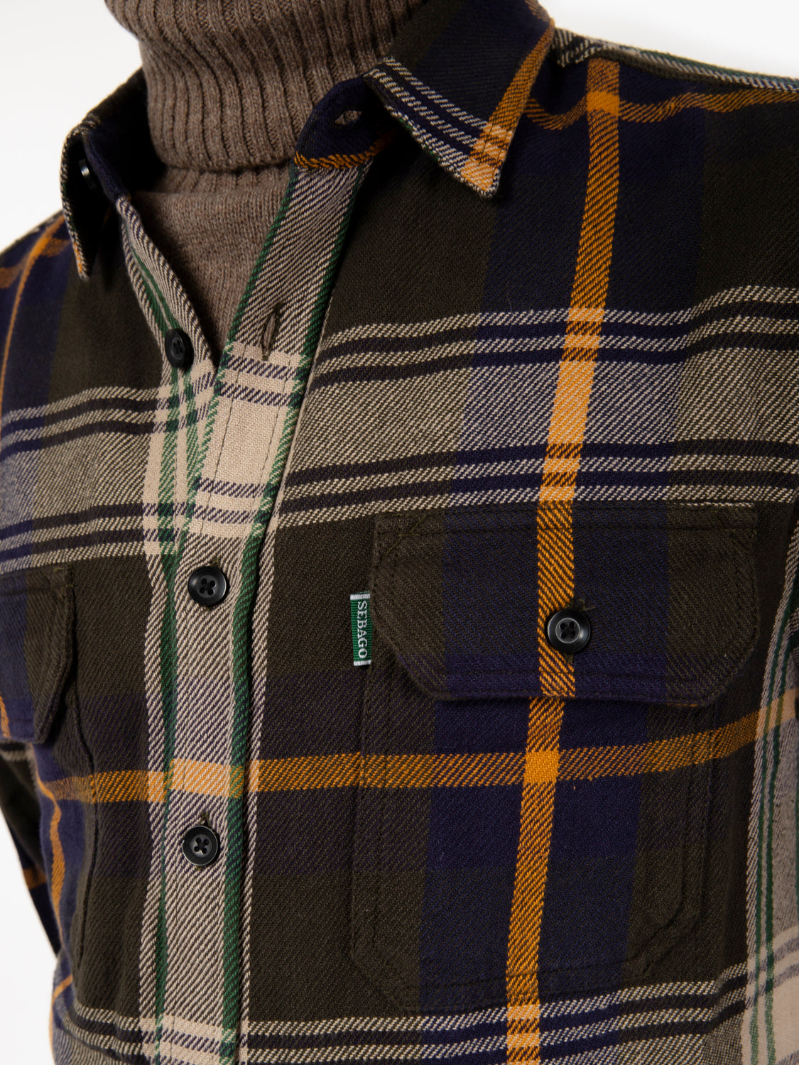 Blue / brown / offwhite flannel shirt
