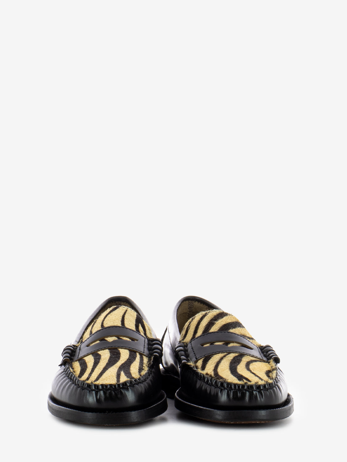 Mocassini cavallino animalier nero / beige