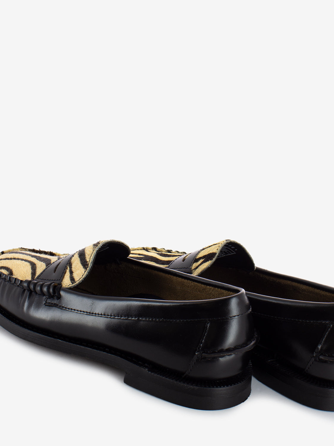 Mocassini cavallino animalier nero / beige