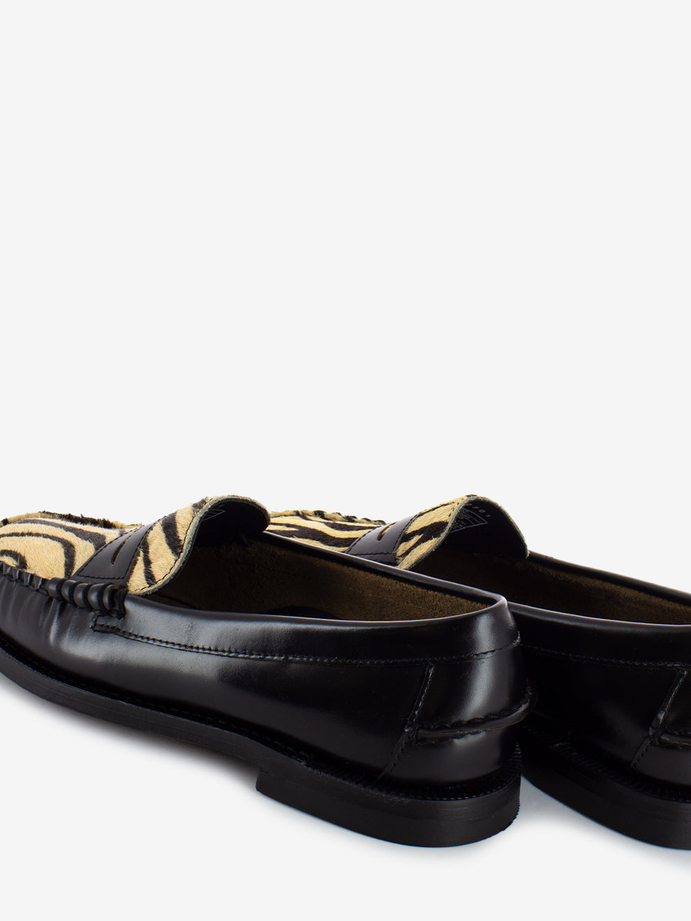 Mocassini cavallino animalier nero / beige