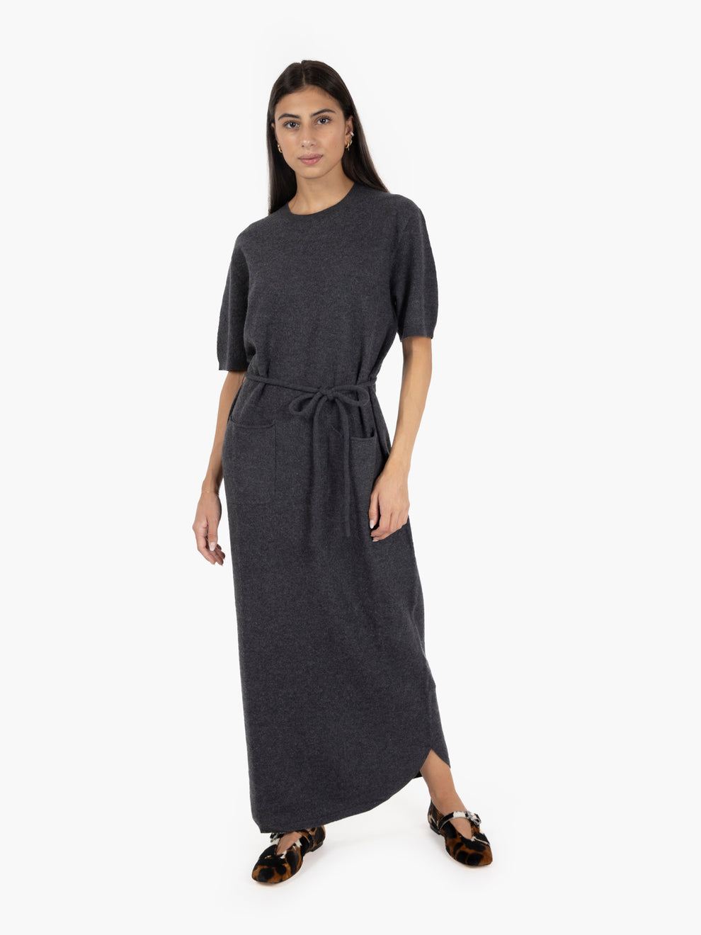 Marika long dress in anthracite